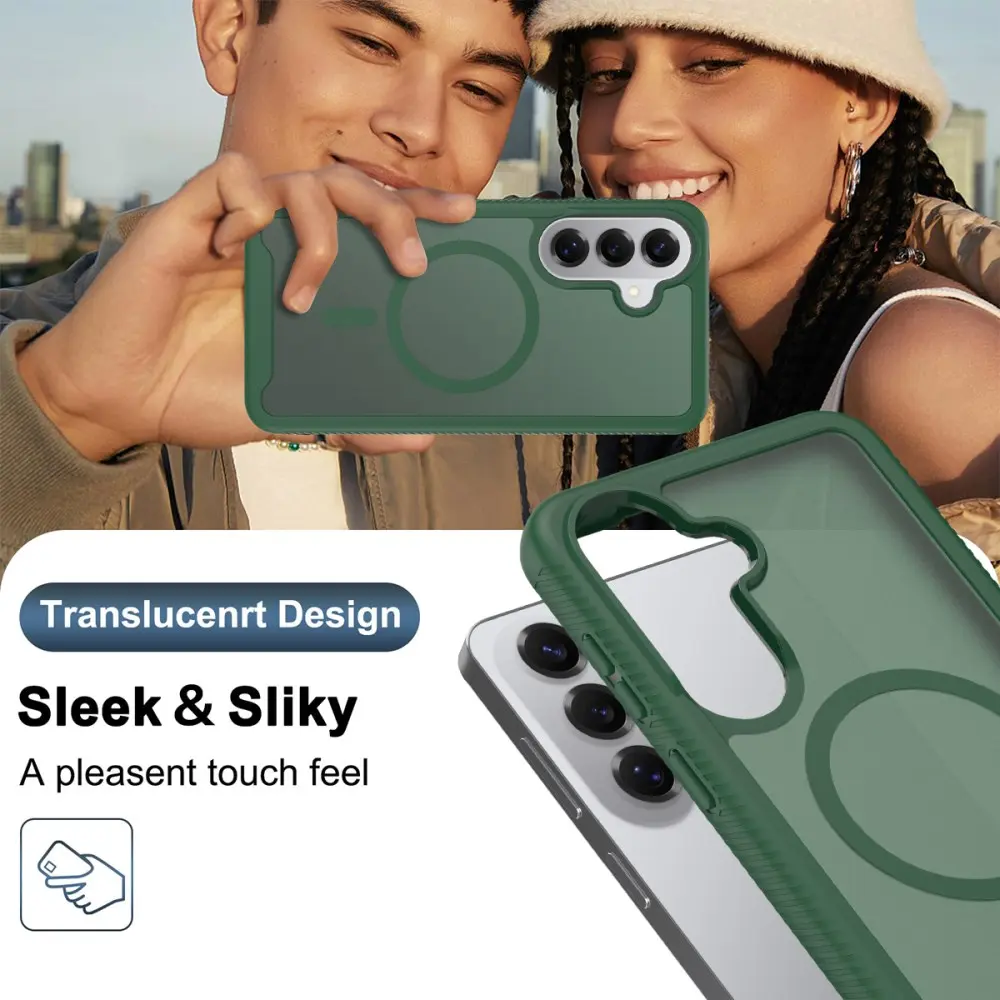 Samsung Galaxy S26 Hoesje Full Protect 360° Cover met MagSafe Matte Groen afbeelding 5