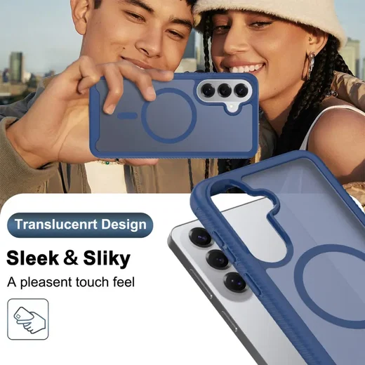 Samsung Galaxy S26 Hoesje Full Protect 360° Cover met MagSafe Matte Blauw afbeelding 7