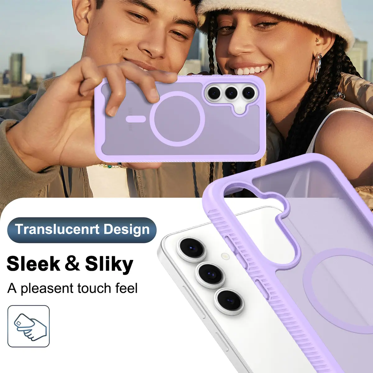 Samsung Galaxy S25 FE Hoesje Full Protect 360° Cover met MagSafe Matte Paars afbeelding 8