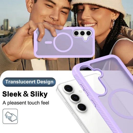 Samsung Galaxy S25 FE Hoesje Full Protect 360° Cover met MagSafe Matte Paars afbeelding 8