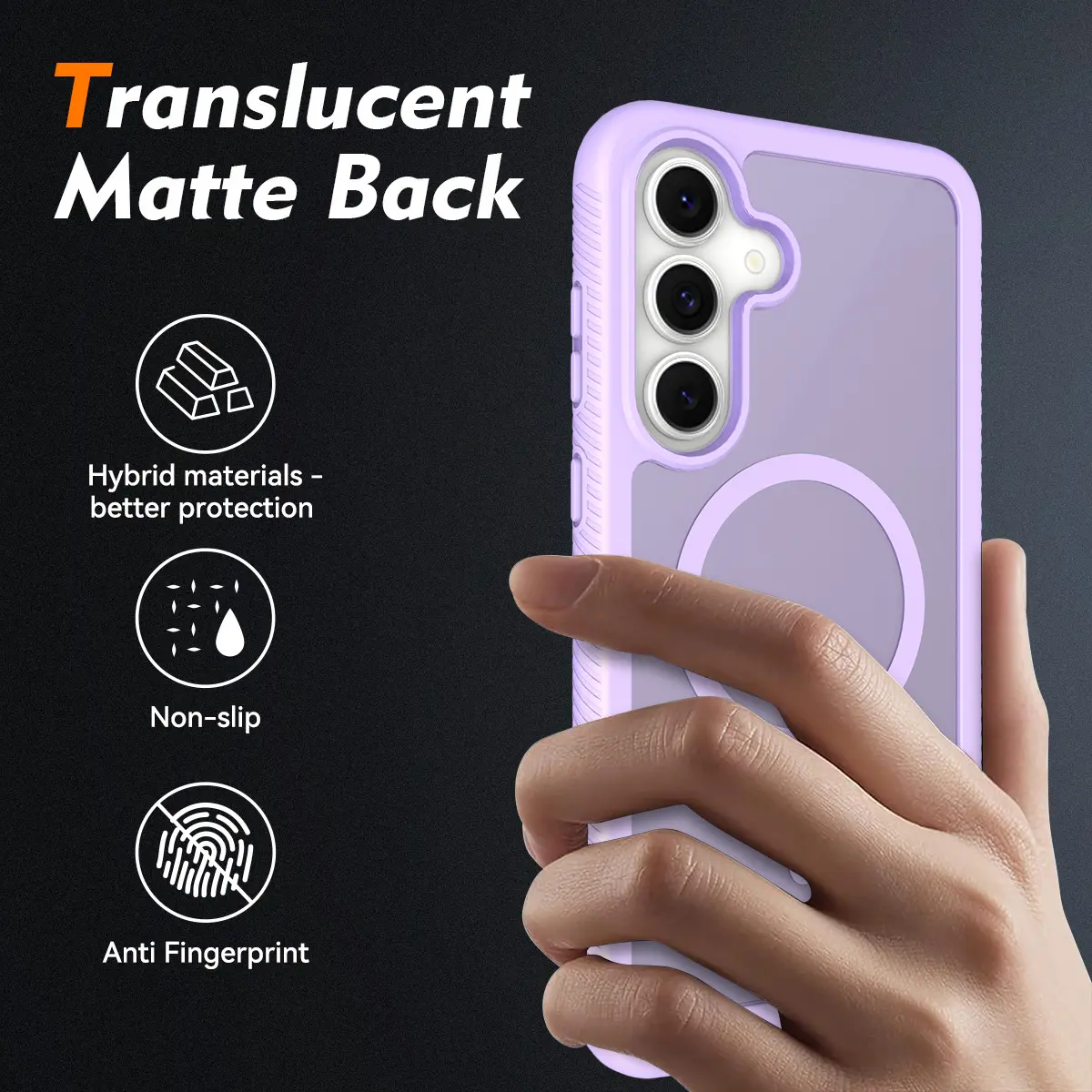 Samsung Galaxy S25 FE Hoesje Full Protect 360° Cover met MagSafe Matte Paars afbeelding 2