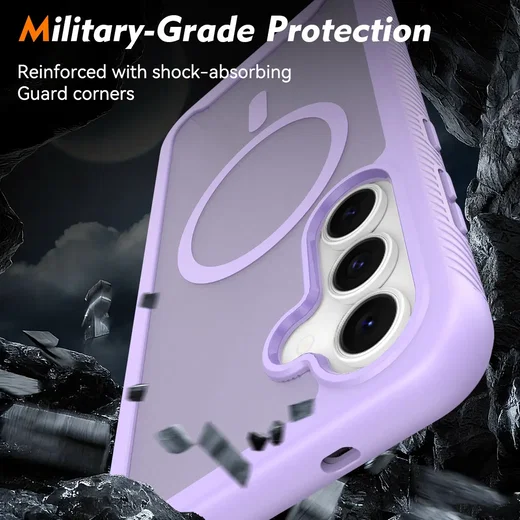 Samsung Galaxy S25 FE Hoesje Full Protect 360° Cover met MagSafe Matte Paars afbeelding 4