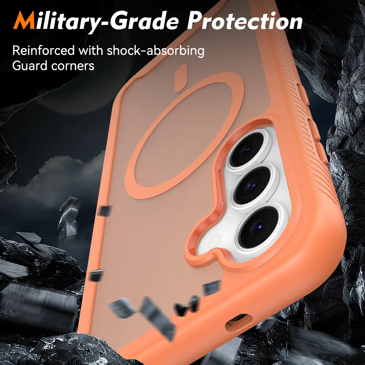 Samsung Galaxy S25 FE Hoesje Full Protect 360° Cover met MagSafe Matte Oranje afbeelding 4
