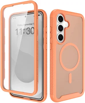 Samsung Galaxy S25 FE Hoesje Full Protect 360° Cover met MagSafe Matte Oranje