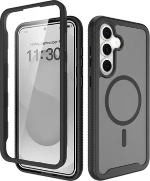 Samsung Galaxy S25 FE Hoesje Full Protect 360° Cover met MagSafe Matte Zwart