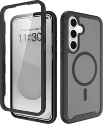 Samsung Galaxy S25 FE Hoesje Full Protect 360° Cover met MagSafe Matte Zwart afbeelding