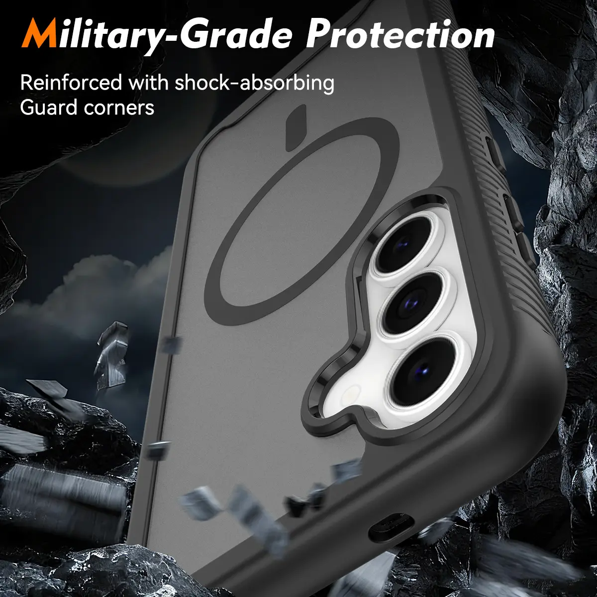 Samsung Galaxy S25 FE Hoesje Full Protect 360° Cover met MagSafe Matte Zwart afbeelding 3