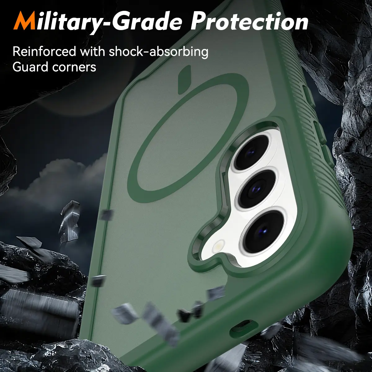 Samsung Galaxy S25 FE Hoesje Full Protect 360° Cover met MagSafe Matte Groen afbeelding 4