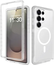 Samsung S25 Ultra Hoesje Full Protect 360° Cover met MagSafe Matte Transparant afbeelding