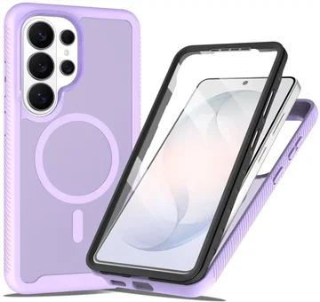 Samsung Galaxy S25 Ultra Hoesje Full Protect 360° Cover met MagSafe Matte Paars