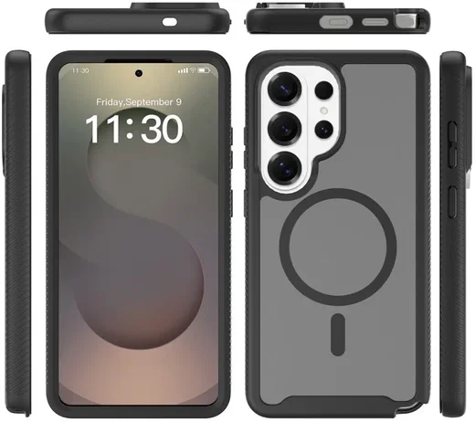 Samsung Galaxy S25 Ultra Hoesje Full Protect 360° Cover met MagSafe Matte Zwart afbeelding 6