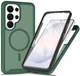 Samsung Galaxy S25 Ultra Hoesje Full Protect 360° Cover met MagSafe Matte Groen
