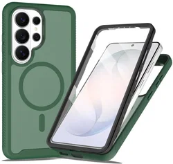 Samsung Galaxy S25 Ultra Hoesje Full Protect 360° Cover met MagSafe Matte Groen afbeelding