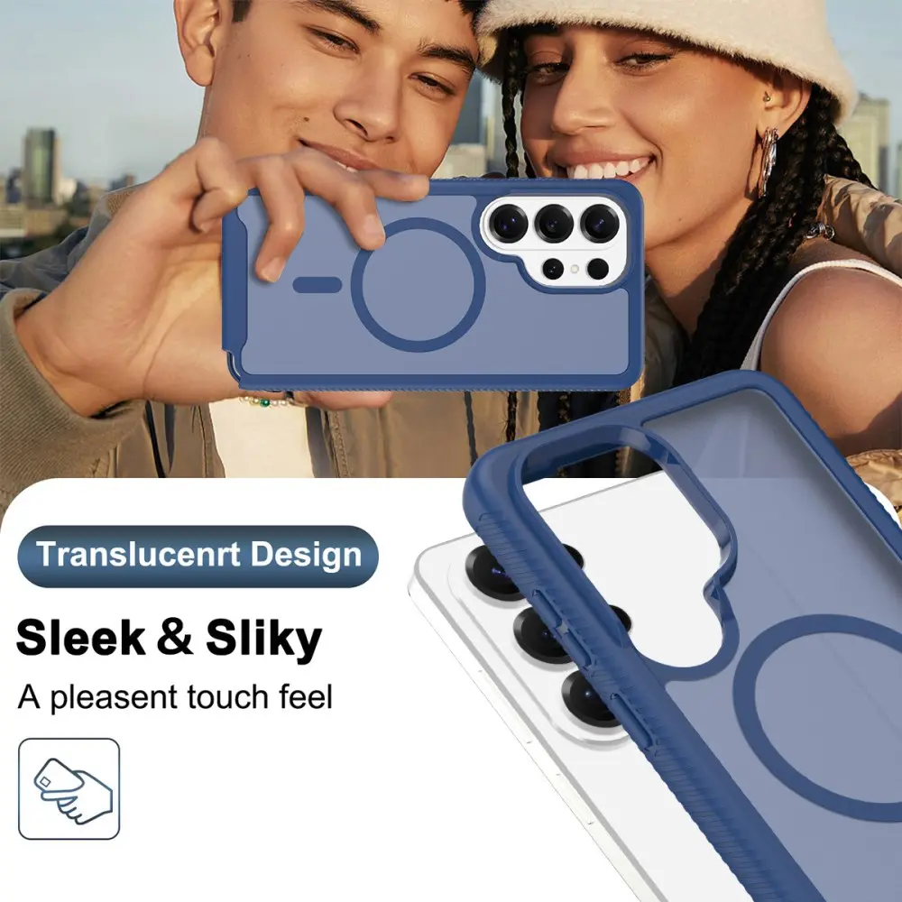 Samsung Galaxy S25 Ultra Hoesje Full Protect 360° Cover met MagSafe Matte Bluaw afbeelding 7