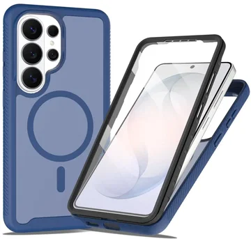 Samsung Galaxy S25 Ultra Hoesje Full Protect 360° Cover met MagSafe Matte Bluaw