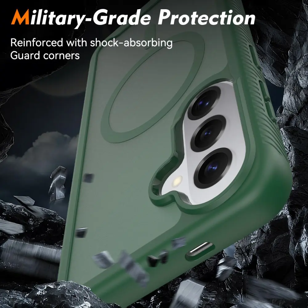 Samsung Galaxy S25 Plus Hoesje Full Protect 360° Cover met MagSafe Matte Groen afbeelding 4