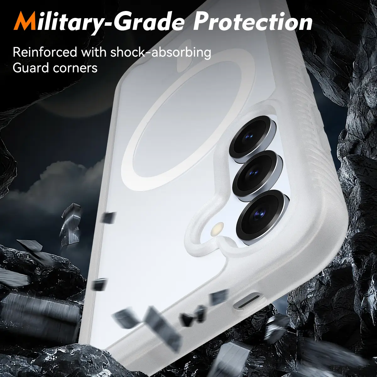 Samsung Galaxy S25 Hoesje Full Protect 360° Cover met MagSafe Matte Transparant afbeelding 4