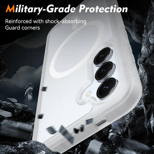 Samsung Galaxy S25 Hoesje Full Protect 360° Cover met MagSafe Matte Transparant afbeelding 4