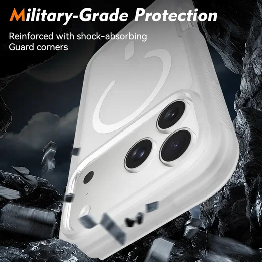 Apple iPhone 17 Pro Max Hoesje Full Protect 360° Cover MagSafe Matte Transparant afbeelding 2