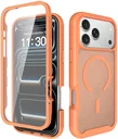 Apple iPhone 17 Pro Max Hoesje Full Protect 360° Cover met MagSafe Matte Oranje