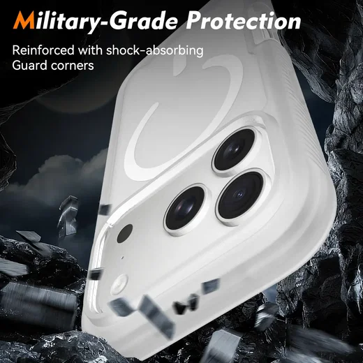 Apple iPhone 17 Pro Hoesje Full Protect 360° Cover met MagSafe Matte Transparant afbeelding 4
