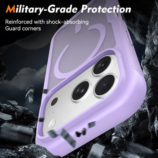 Apple iPhone 17 Pro Hoesje Full Protect 360° Cover met MagSafe Matte Paars afbeelding 4