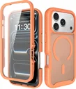 Apple iPhone 17 Pro Hoesje Full Protect 360° Cover met MagSafe Matte Oranje