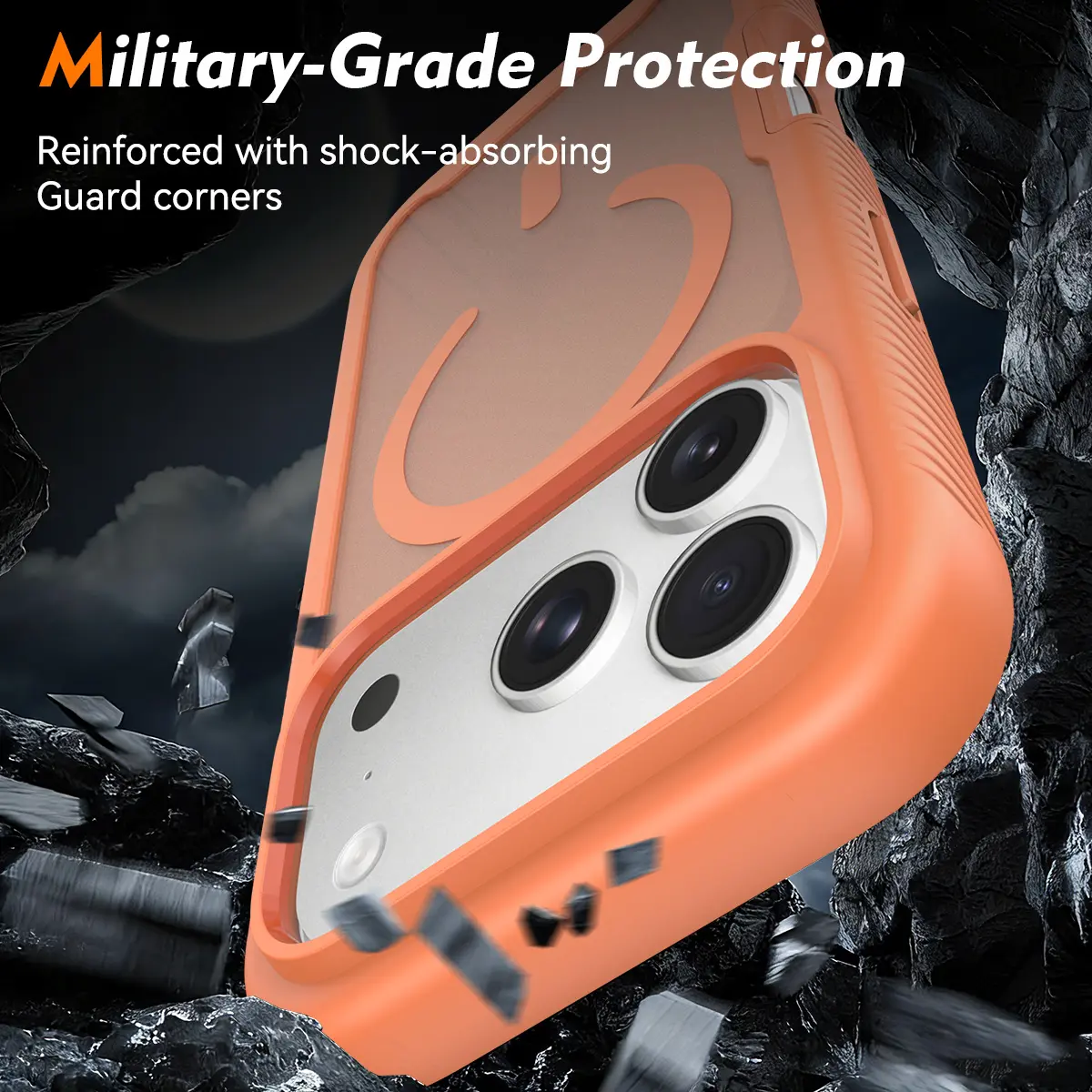 Apple iPhone 17 Pro Hoesje Full Protect 360° Cover met MagSafe Matte Oranje afbeelding 4