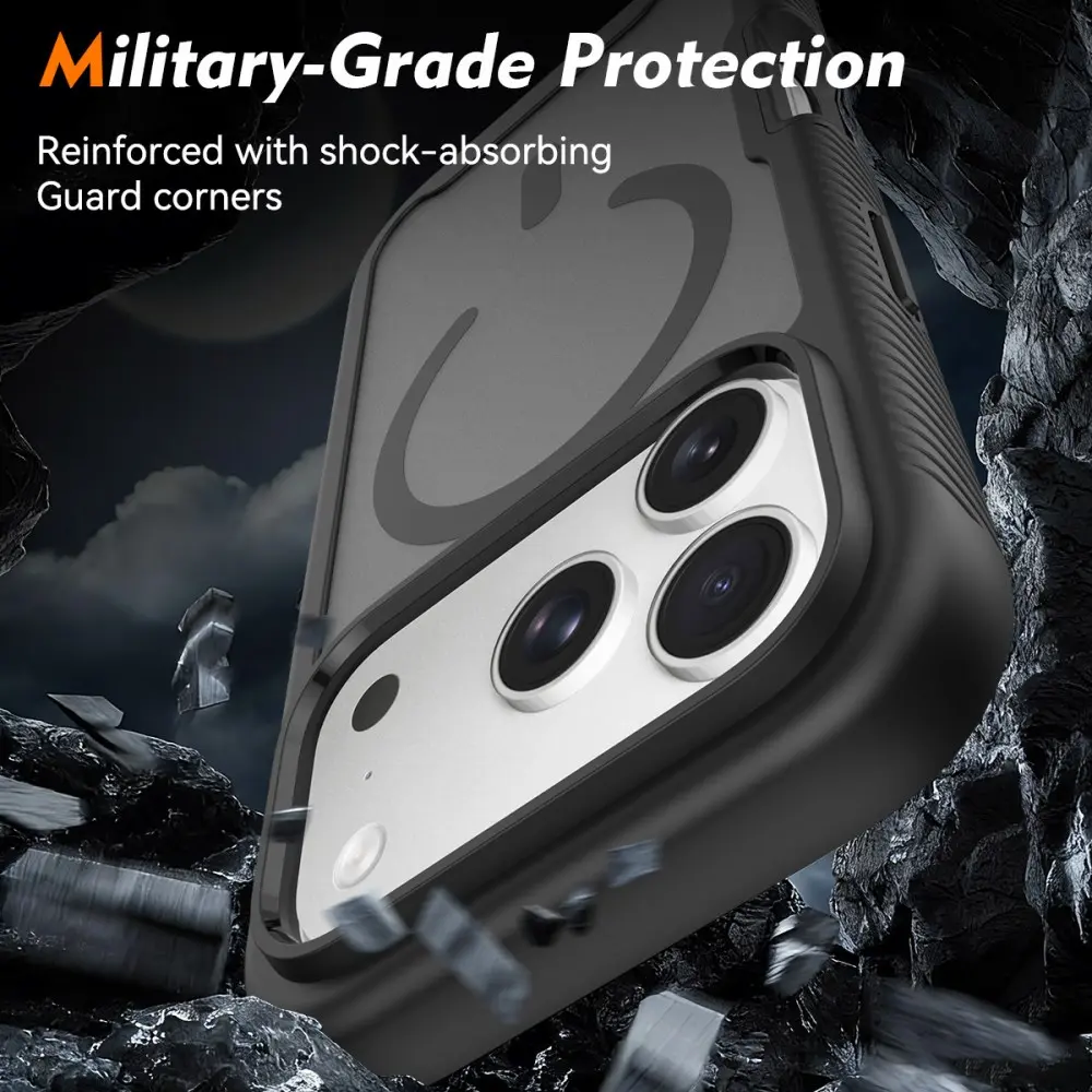 Apple iPhone 17 Pro Hoesje Full Protect 360° Cover met MagSafe Matte Zwart afbeelding 3