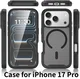 Apple iPhone 17 Pro Hoesje Full Protect 360° Cover met MagSafe Matte Zwart afbeelding 9