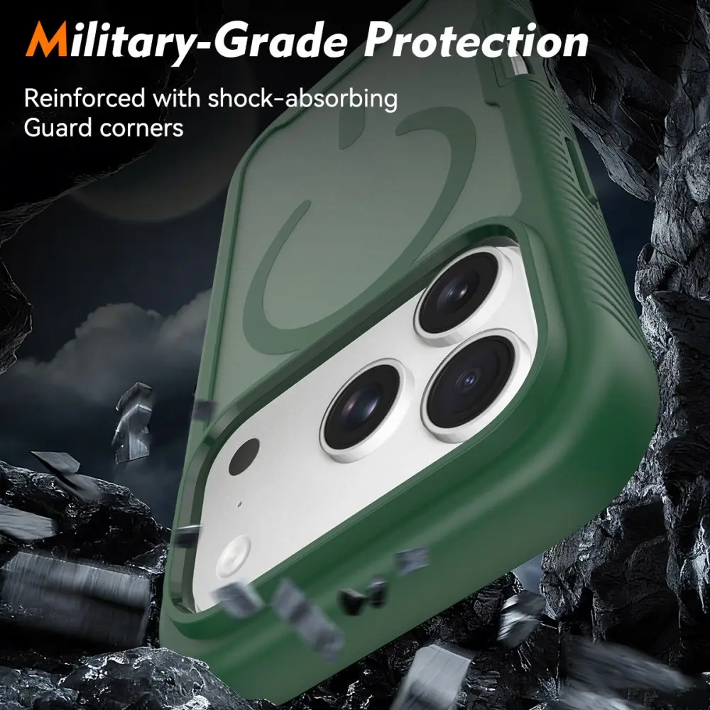 Apple iPhone 17 Pro Hoesje Full Protect 360° Cover met MagSafe Matte Groen afbeelding 4