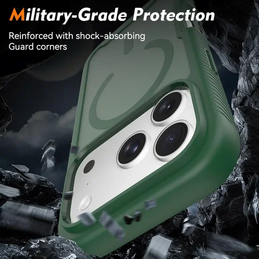 Apple iPhone 17 Pro Hoesje Full Protect 360° Cover met MagSafe Matte Groen afbeelding 4