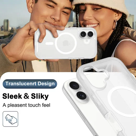 Apple iPhone 17 Hoesje Full Protect 360° Cover met MagSafe Matte Transparant afbeelding 7