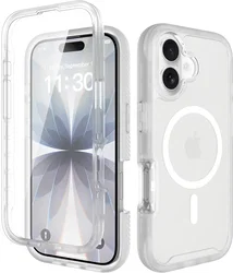 Apple iPhone 17 Hoesje Full Protect 360° Cover met MagSafe Matte Transparant afbeelding