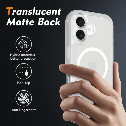 Apple iPhone 17 Hoesje Full Protect 360° Cover met MagSafe Matte Transparant afbeelding 2