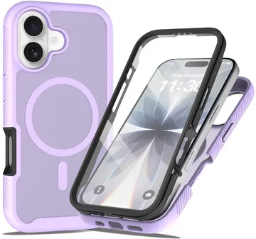 Apple iPhone 17 Hoesje Full Protect 360° Cover met MagSafe Matte Paars
