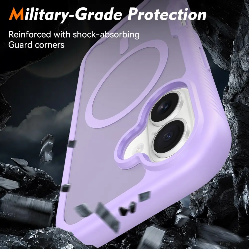 Apple iPhone 17 Hoesje Full Protect 360° Cover met MagSafe Matte Paars afbeelding 4