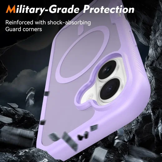 Apple iPhone 17 Hoesje Full Protect 360° Cover met MagSafe Matte Paars afbeelding 4
