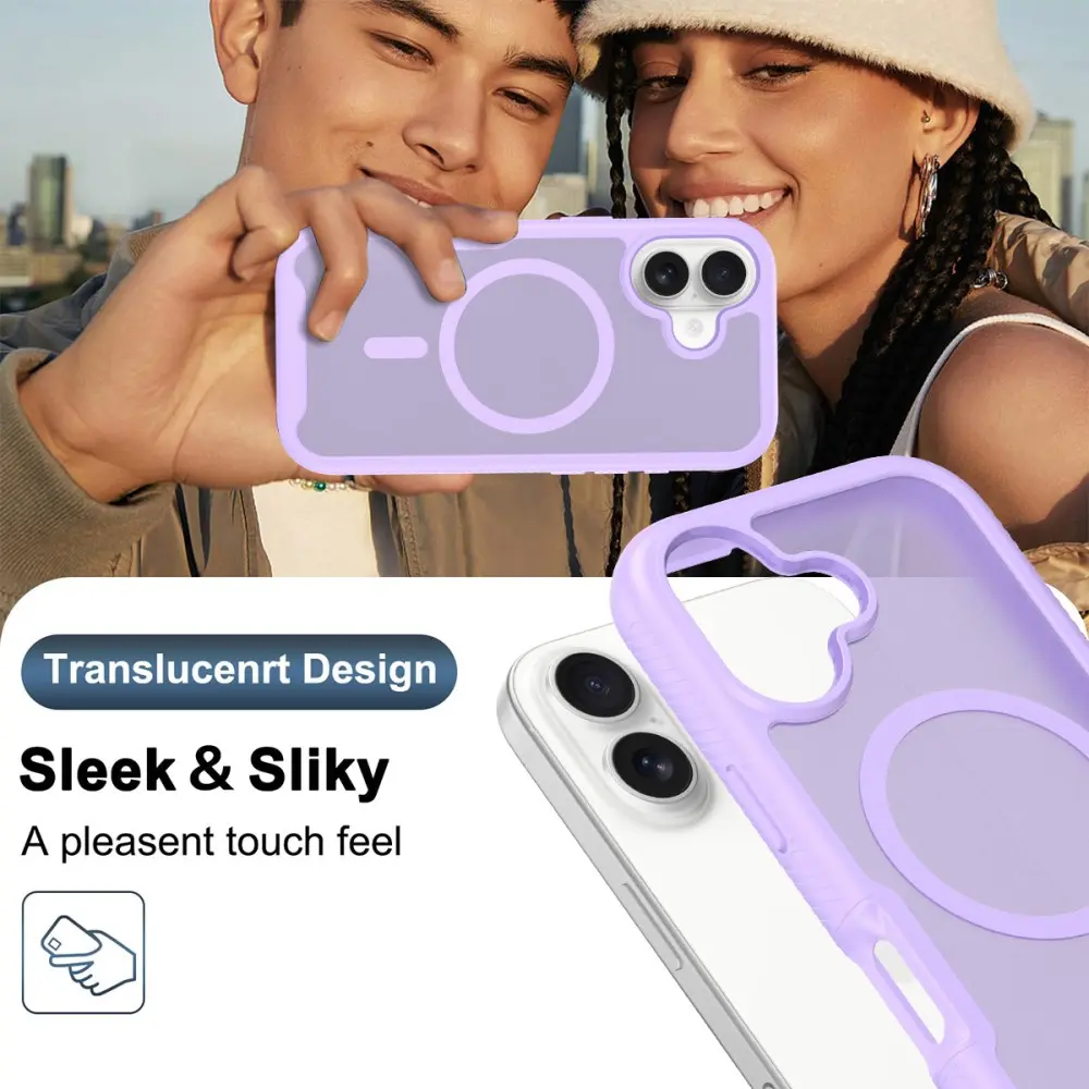 Apple iPhone 17 Hoesje Full Protect 360° Cover met MagSafe Matte Paars afbeelding 6