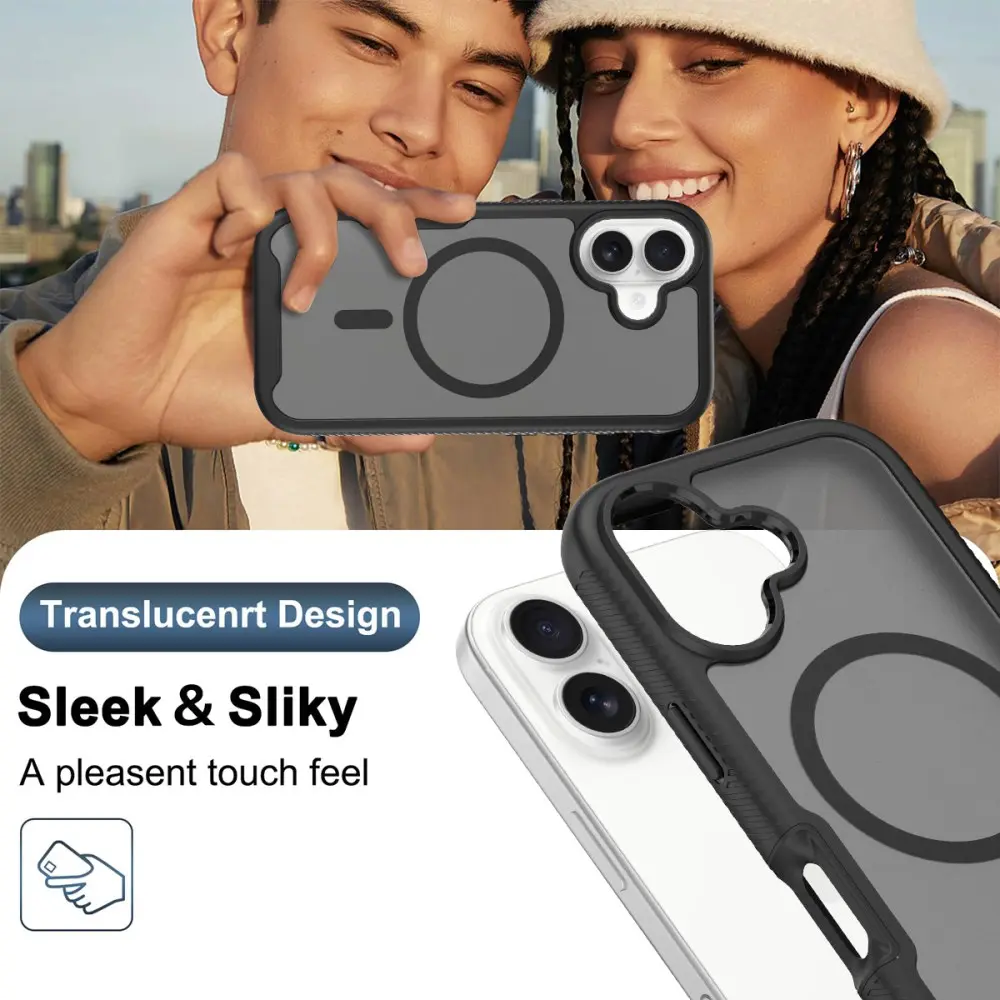 Apple iPhone 17 Hoesje Full Protect 360° Cover met MagSafe Matte Zwart afbeelding 6