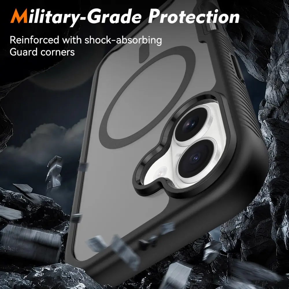 Apple iPhone 17 Hoesje Full Protect 360° Cover met MagSafe Matte Zwart afbeelding 3