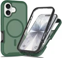 Apple iPhone 17 Hoesje Full Protect 360° Cover met MagSafe Matte Groen