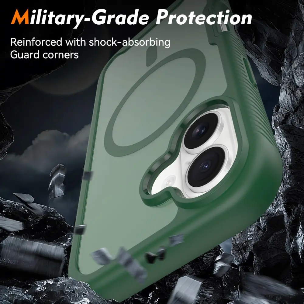Apple iPhone 17 Hoesje Full Protect 360° Cover met MagSafe Matte Groen afbeelding 4
