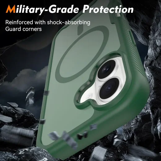 Apple iPhone 17 Hoesje Full Protect 360° Cover met MagSafe Matte Groen afbeelding 4