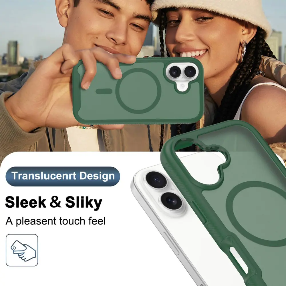 Apple iPhone 17 Hoesje Full Protect 360° Cover met MagSafe Matte Groen afbeelding 6