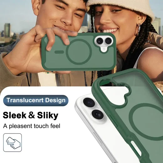 Apple iPhone 17 Hoesje Full Protect 360° Cover met MagSafe Matte Groen afbeelding 6
