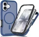 Apple iPhone 17 Hoesje Full Protect 360° Cover met MagSafe Matte Blauw