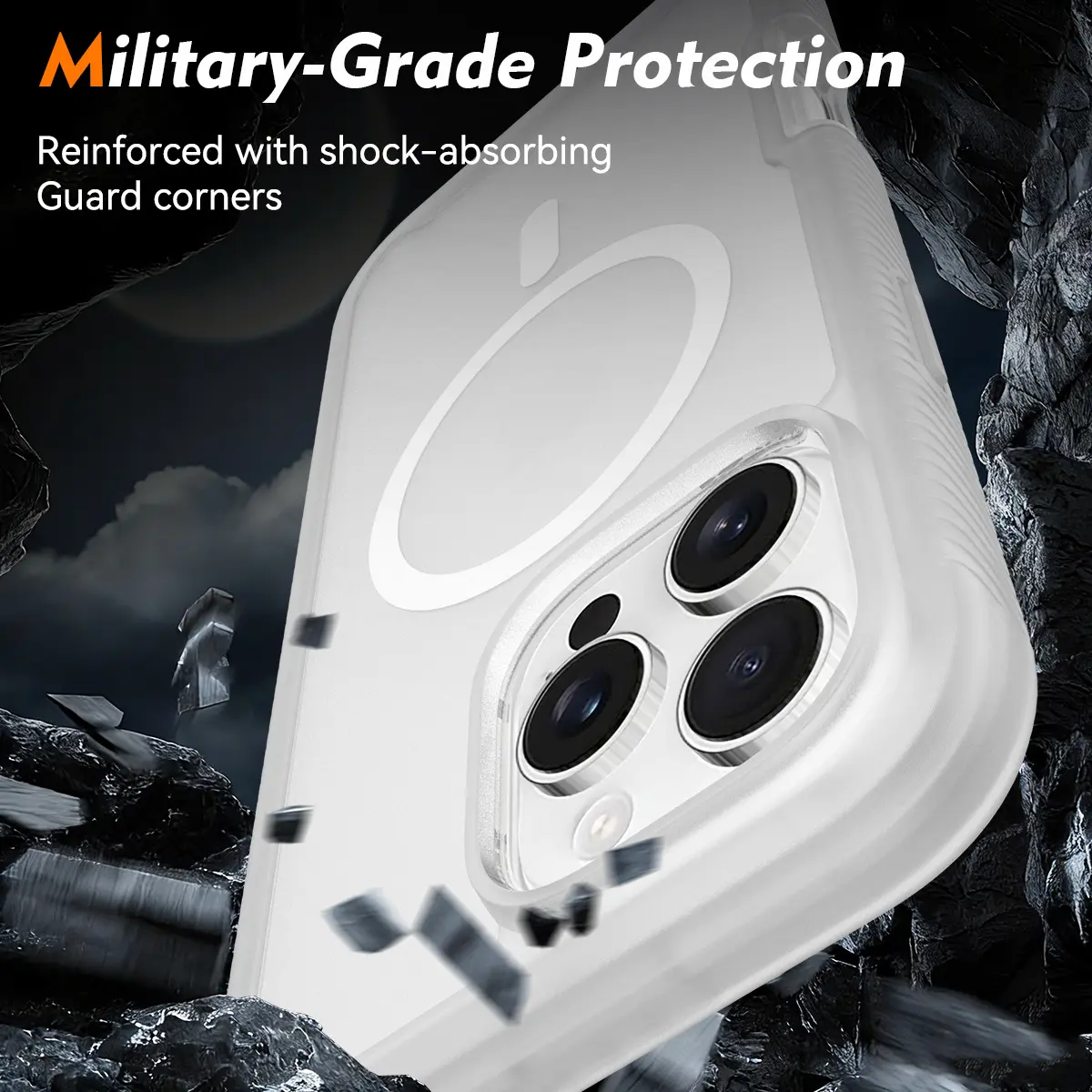 Apple iPhone 16 Pro Max Hoesje Full Protect 360° Cover MagSafe Matte Transparant afbeelding 3