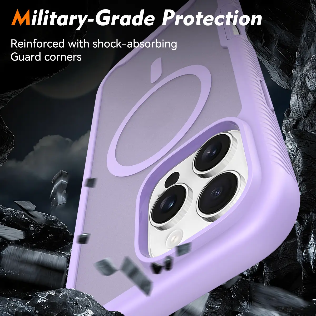 Apple iPhone 16 Pro Max Hoesje Full Protect 360° Cover met MagSafe Matte Paars afbeelding 4