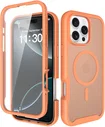 Apple iPhone 16 Pro Max Hoesje Full Protect 360° Cover met MagSafe Matte Oranje